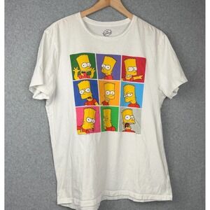 The Simpsons Bart Simpson Graphic T Shirt White Size Large L 2021